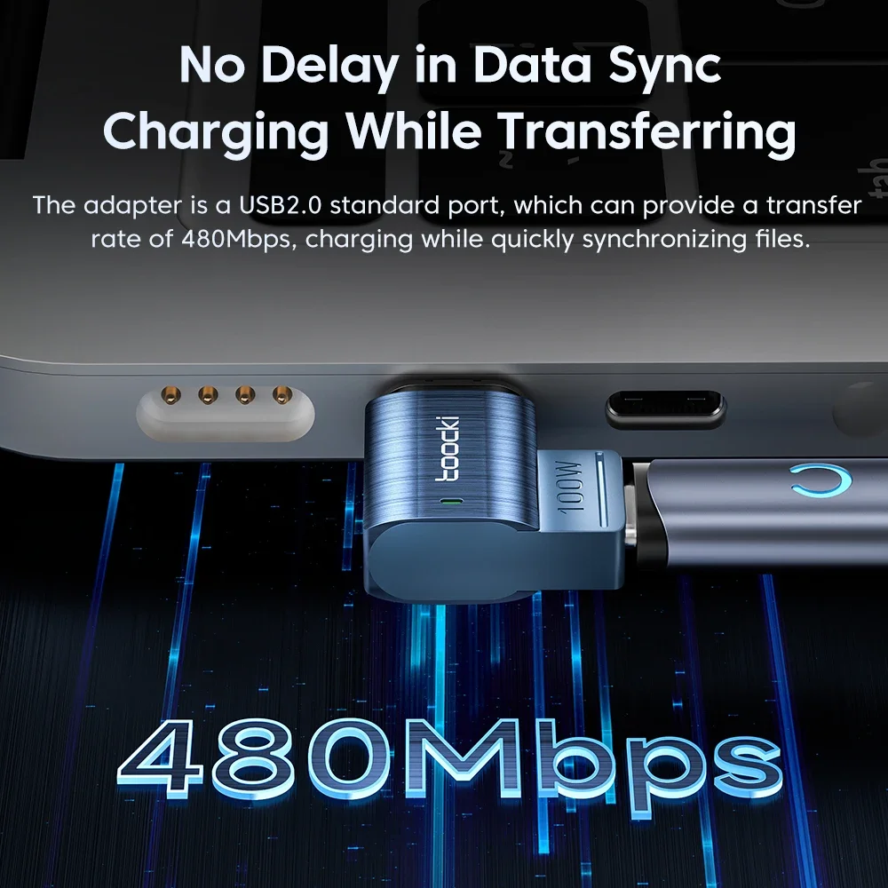 USB C 타입에서 C 타입 마그네틱 OTG 어댑터, PD 100W 고속 충전, ..