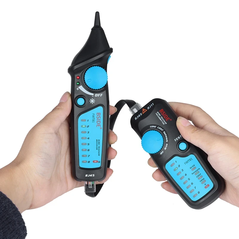 FWT81 Cable lan tester Network Ethernet Cable Tester Repair RJ11 RJ45 Cat5 Cat6 Telephone Wire Tracker Tracer Networking Tool