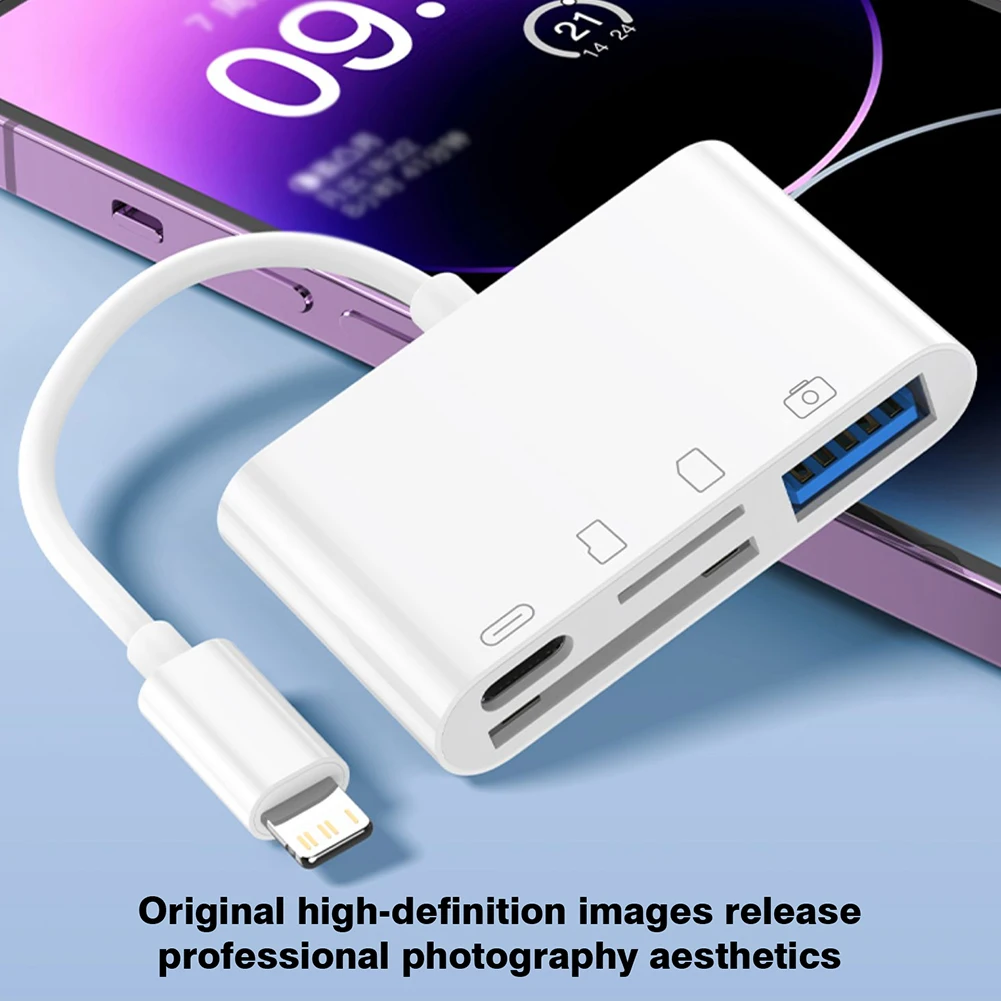 4in1 lightning to SD TF Card Reader Charging Converter For iOS Card Reader OTG Adapter For iPhone 14 13 12 Pro Max iPad