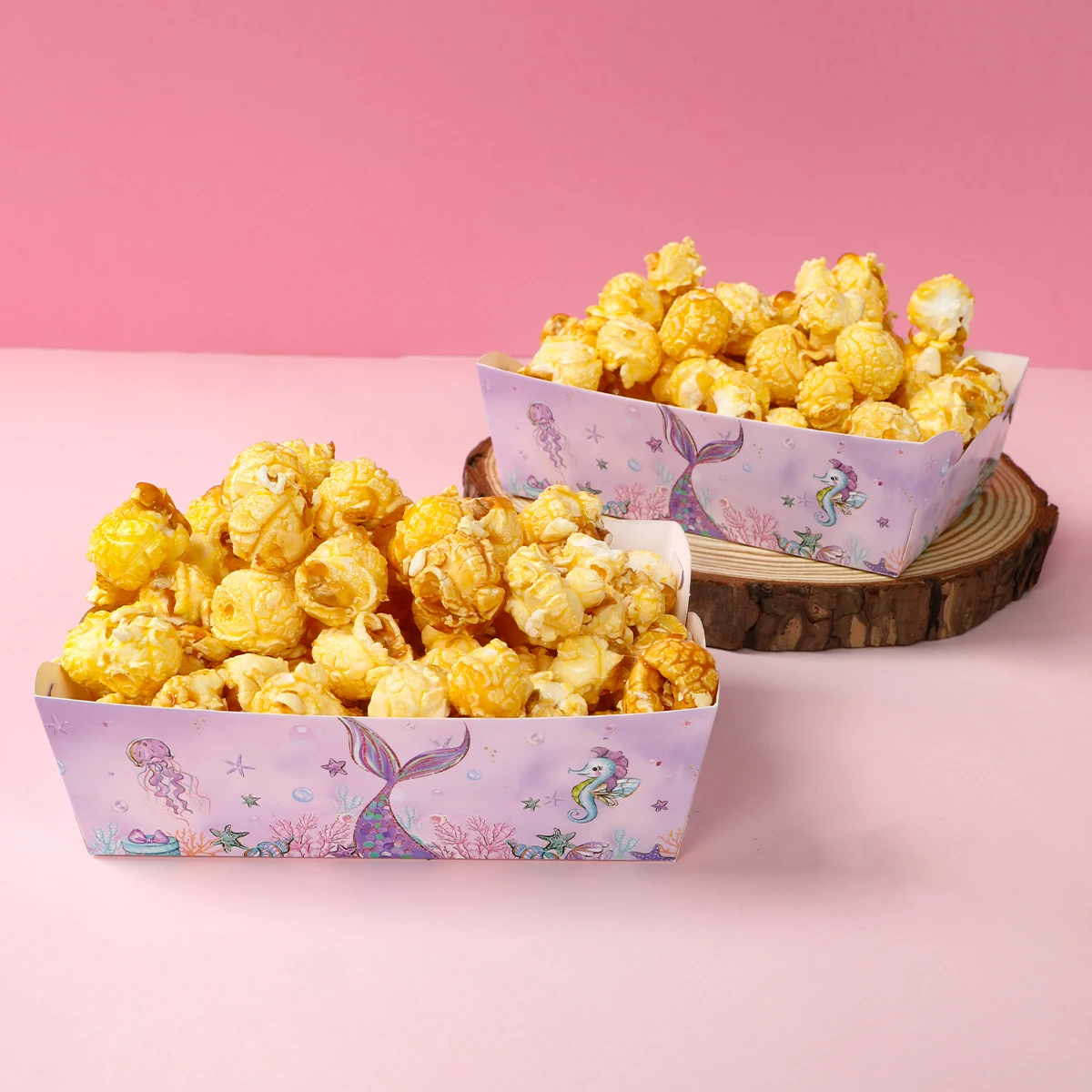 Mermaid-Themed Popcorn Boxes for Birthday and Baby Shower Decorations