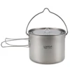 Lixada Titanium Cup Pot Ultralight Portable Cup Hanging Pot with Lid and Foldable Handle Outdoor Camping Hiking Backpacking 1