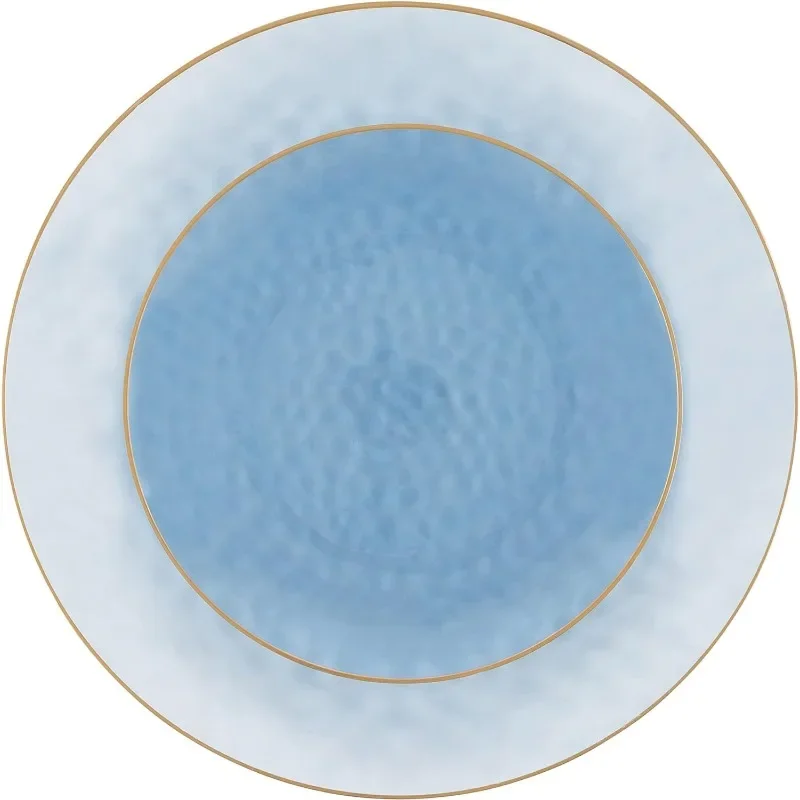 64 Piece Combo Plates Set includes 32 7'' inch Plates&32 10'' inch Plate Plastic Floral Design Party Plates With Gold Rim