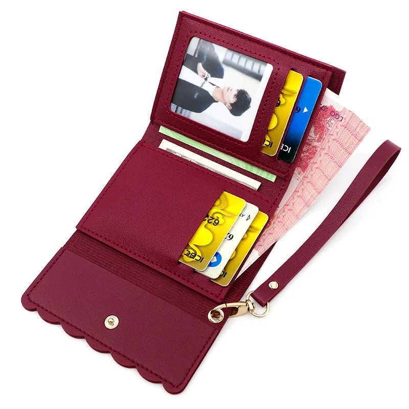 New Women's Wallet, Simple  Version Girls' Short Wallet, Women PU Triple-fold  Clutch Card Bag, Coin Purse