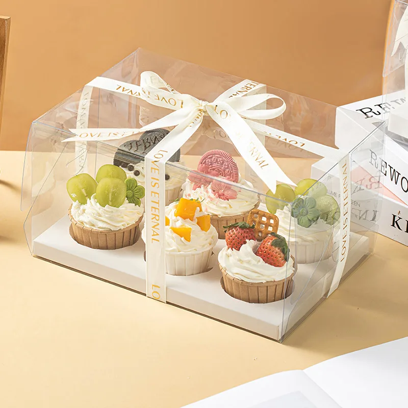 Transparent Cake Packing Boxes with Handle, High-Capacity Clear Cupcake Pastry Gift Wra... - SKU TCPB0827 - UGI Packaging