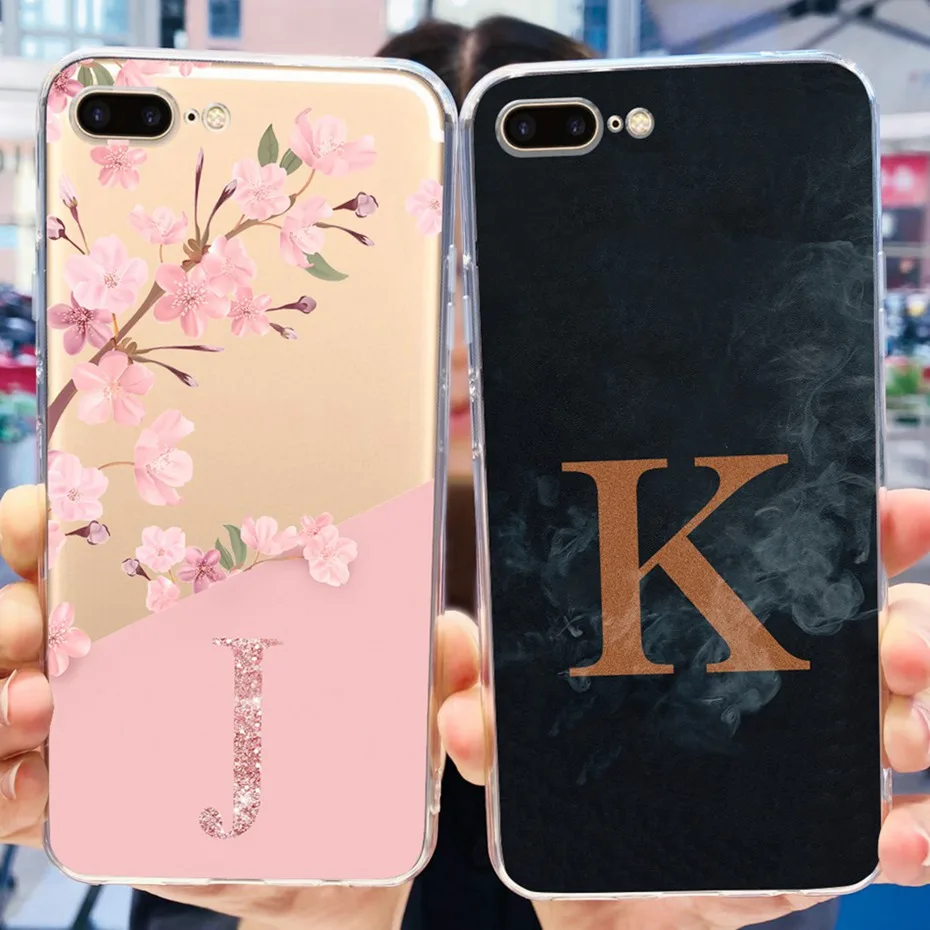 Simpatica Custodia Per Lettere Per Iphone 7 8 Plus Custodie Morbide In Silicone Tpu Per Iphone 7Plus 8 Plus 5.5"