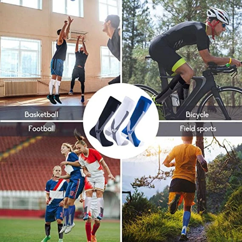 Compression Socks 3 Pairs S-XXL Pack Compression Socks 30 Mmhg Fit For Medical Edema Diabetes Varicose Veins Running Sports Size XXL