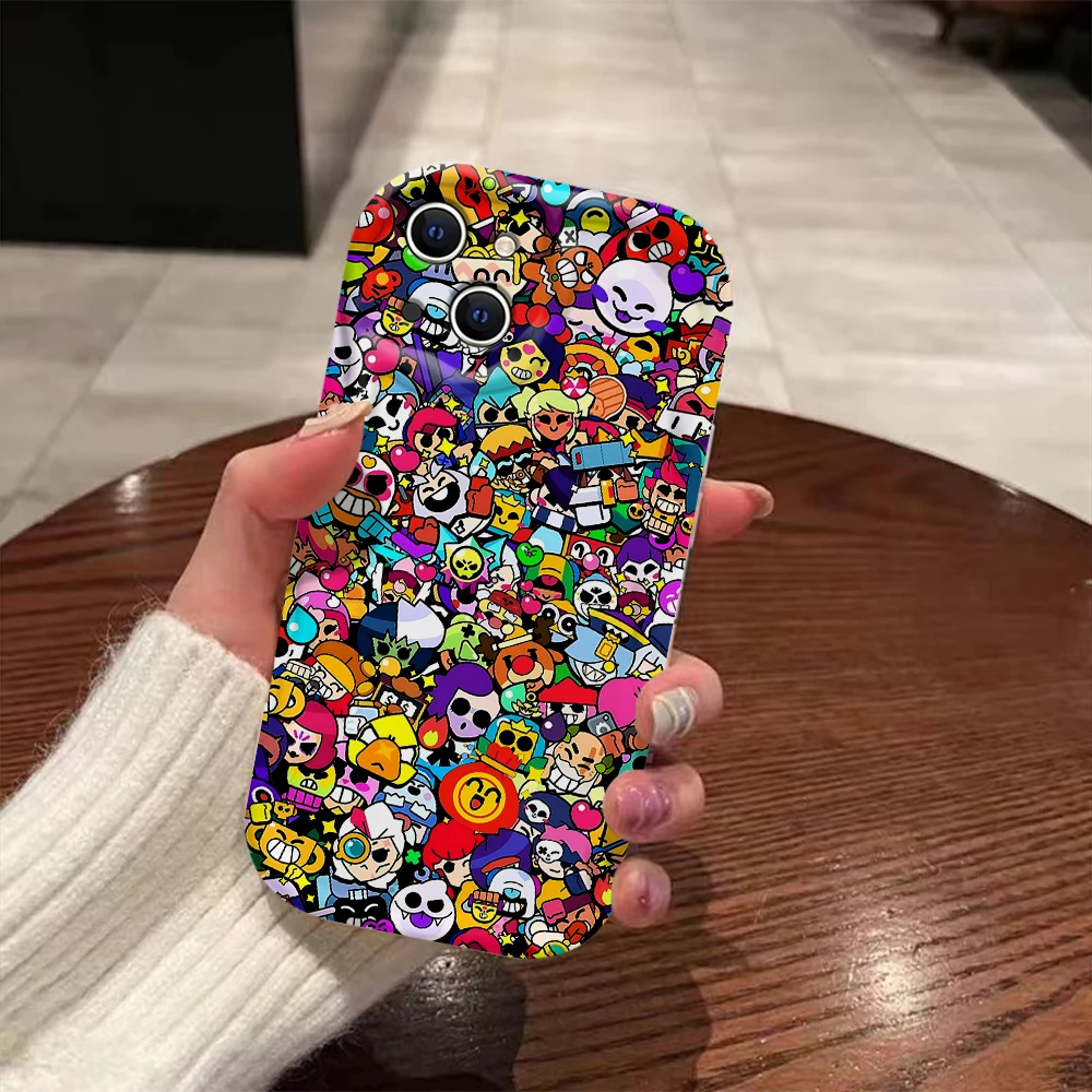 thumbnail image 1 of Funda 3D Wave B-Brawls-Stars para iPhone 16 15 14 13 12 11 Pro Max Mini X XR XSMAX 8 7 6S Plus funda de silicona suave, 1 of 5