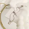 Stainless Steel Letter Love Lock Pendant Thick Chain Necklace for Women Men Gold Silver Color Charm Jewelry Wholesale 4