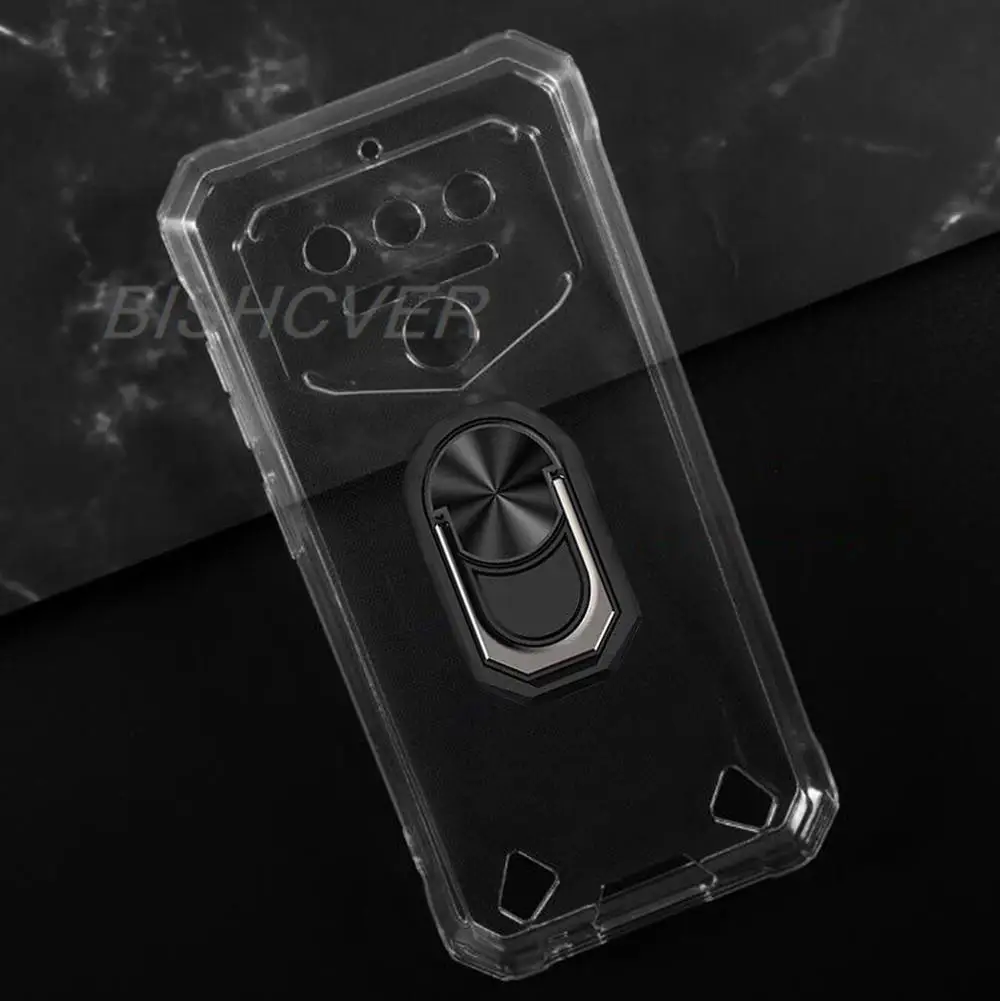 WXPPJ Cover per Oukitel WP23 PRO Custodia + [1 Pezzi] Pellicola Vetro Temperato, Nero Morbido Silicone Protezione Case + Telefono Ring Holder per Oukitel WP23 PRO (6.52) - Erba Verde