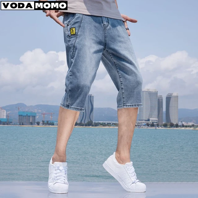 2023 Summer Mens Ripped Baggy Denim Shorts Mens Large Size, Knee Length,  Solid Cotton, Straight Casual Loose Bermuda Jeans Short Pants J230626 From  Us_florida, $22.55 | DHgate.Com