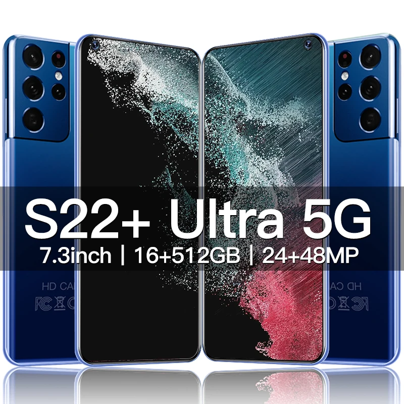 2022 S22 Ultra Global Version 7.3 inch Smartphone 16GB 512GB 6800mAh 48MP Mobile Phones 5G Network Unlocked Celulares |