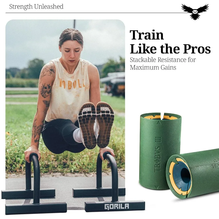 Tribus Thick Grips for Barbells Dumbbells | Thick Dumbbell Grips | Extreme Arms & Forearms Builder - Grip Strength