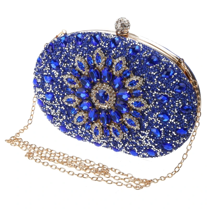 Women Evening Bag Clutch Wedding Party Shoulder Crossbody Bags Detachable Chain