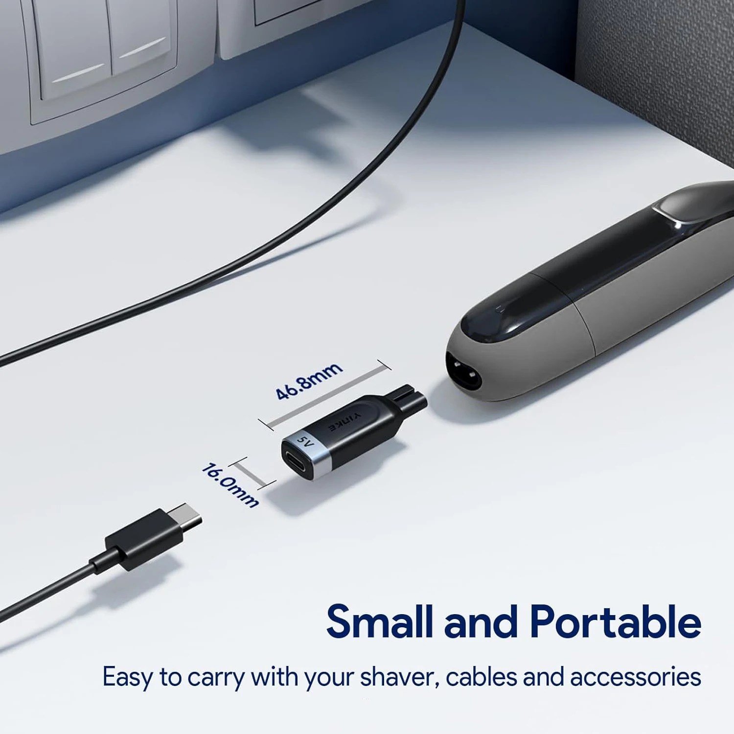 Type-C Shaver Adapter Charging Converter for Electric Beard Trimmers