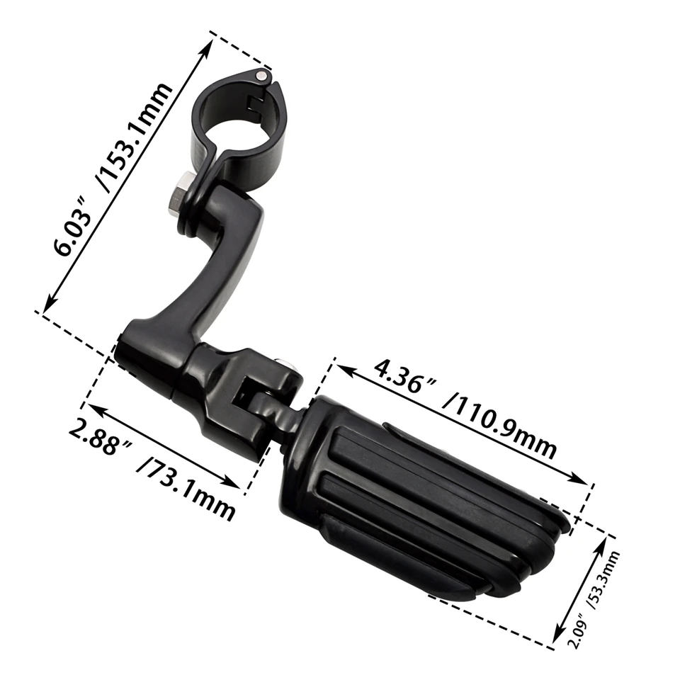 Chrome Foot Peg Clamps 25/32/35mm - Adjustable For Harley, Honda, Yamaha, Kawasaki Choppers