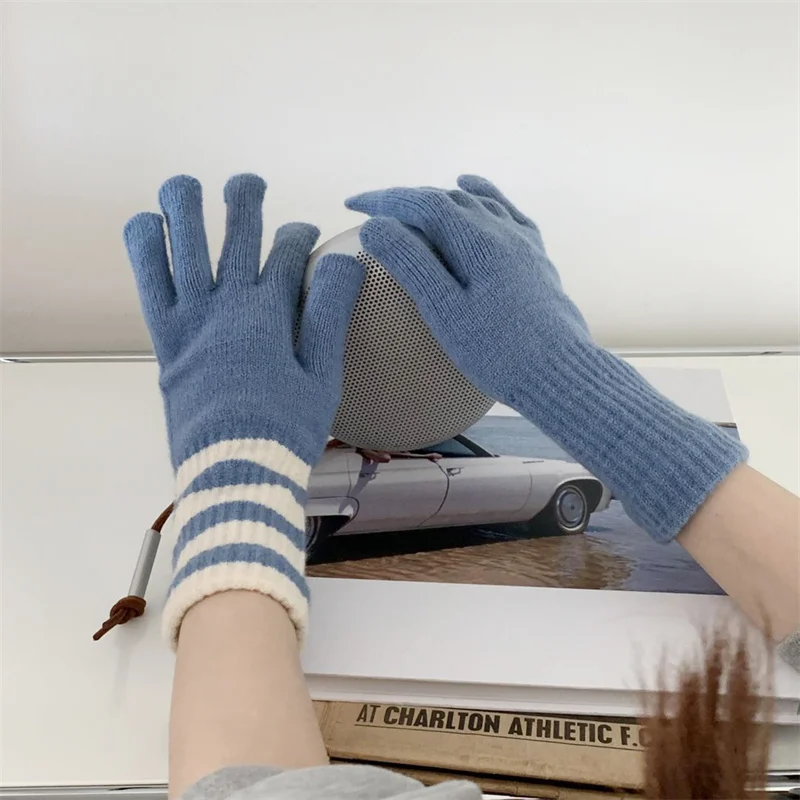 

2023 Female Elastic Full Fingers Gloves long Rabbit Wool Gloves Women Winter Mittens Solid Color Mittens Thicken Warm Gloves