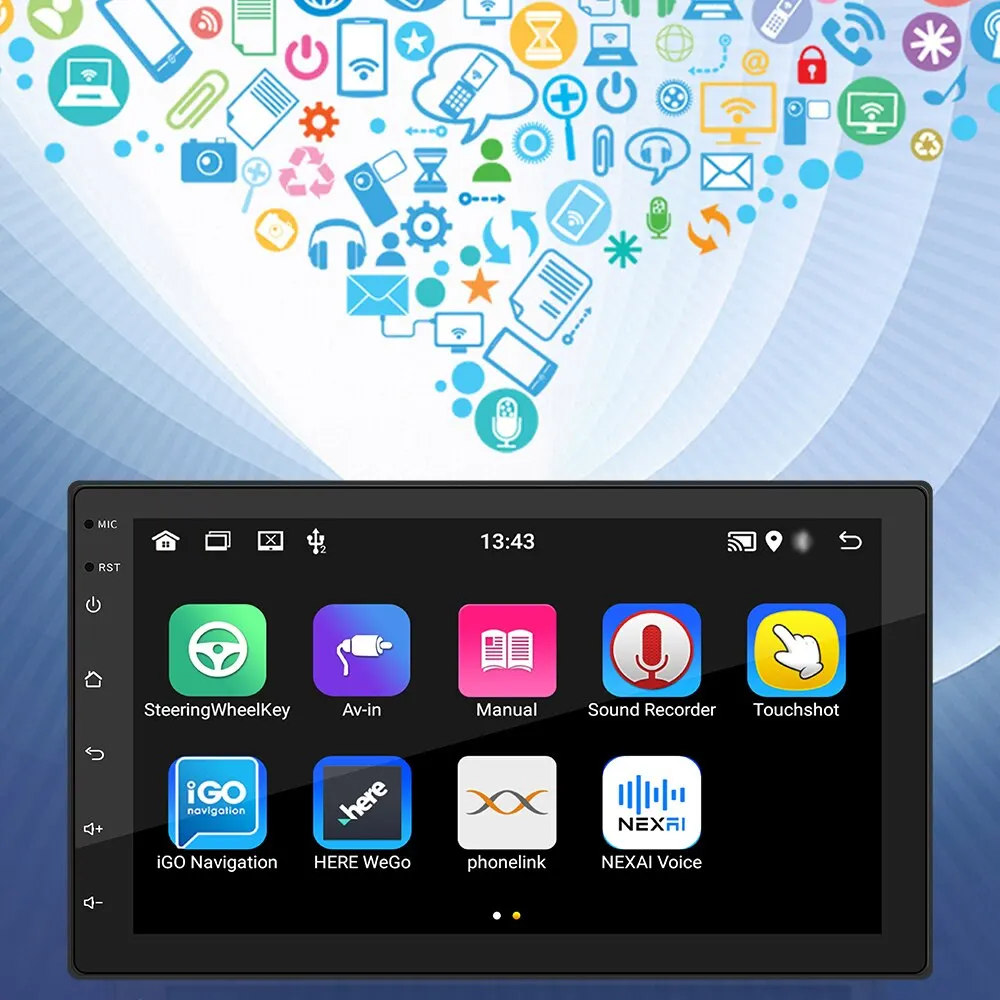  ׷   GPS ׺̼ FM ,  ī޶, , AUX, U ũ , ȵ̵ 11, 7 ġ ġ ũ