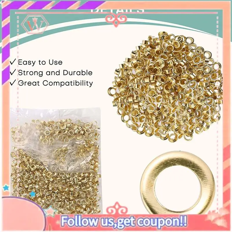 Upgraded Grommet Tool Kit Grommet & Washer Kit 500Pcs, 2 Grommets Kit, Suitable For Leather Bags Banner