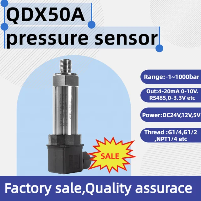 เซ็นเซอร์วัดแรงดันลม น้ำมัน น้ำ รุ่น QDX50A 4-20mA RS485 Output SS304 พร้อมตัวส่งสัญญาณ  0-10V สำหรับวัดแรงดันน้ำมันเชื้อเพลิง  ลดราคาจากโรงงาน 1