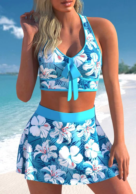 Falda Trajes De BaÃ±o Blancos Shein Playa Traje De BaÃ±o Falda Y