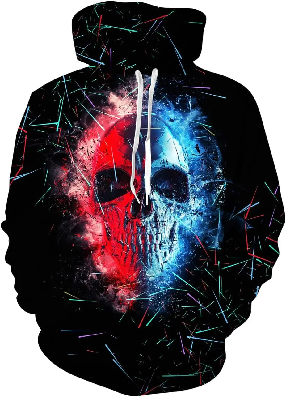 thumbnail image 1 of Sudadera con capucha de gran tamaño para hombre 2024, estampado 3D de lobo animal, moda feroz, divertida, estilo hip hop callejero, informal, 1 of 4