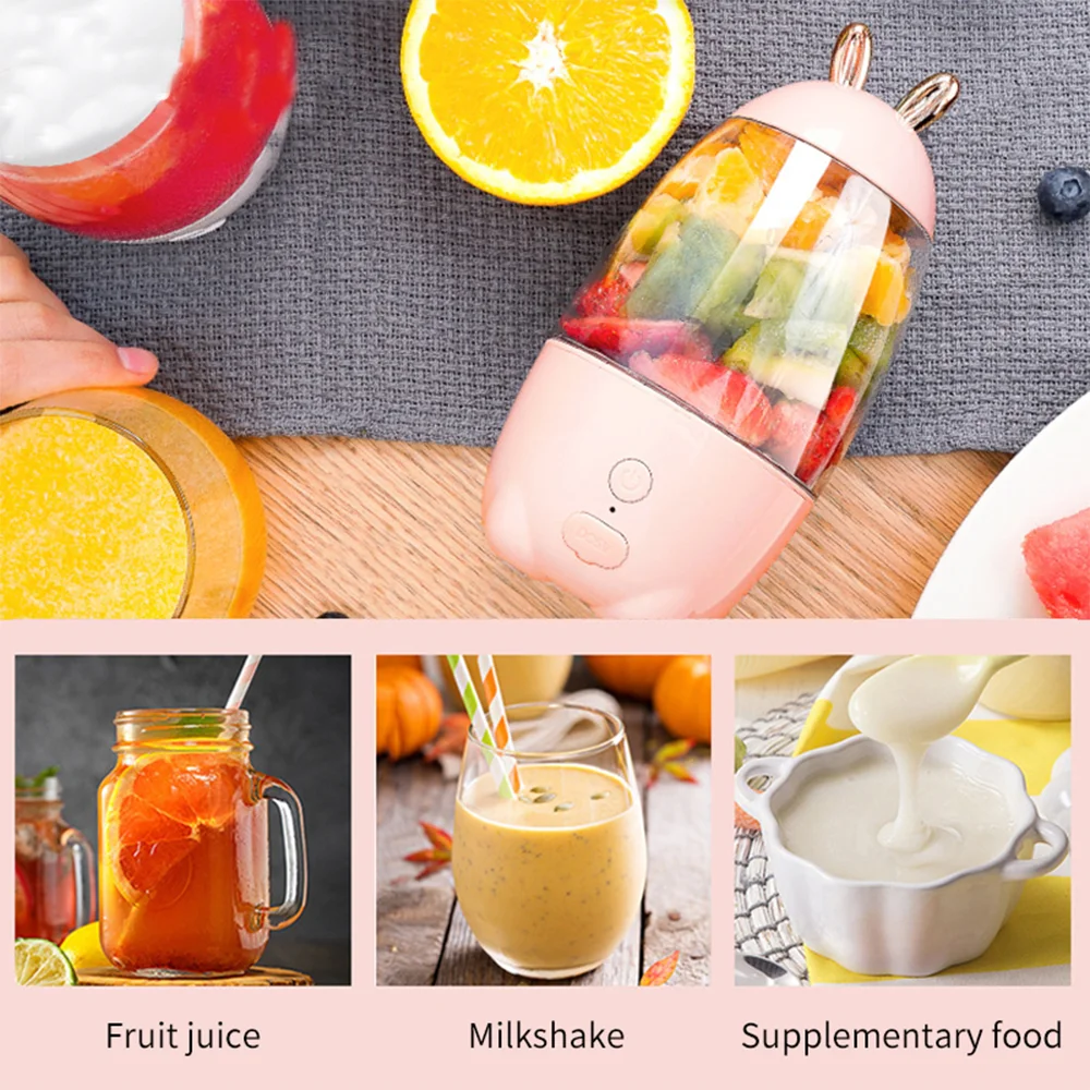 330Ml Blender Portabel Tahan Lama Dua Pisau Juicer USB Isi Ulang untuk
