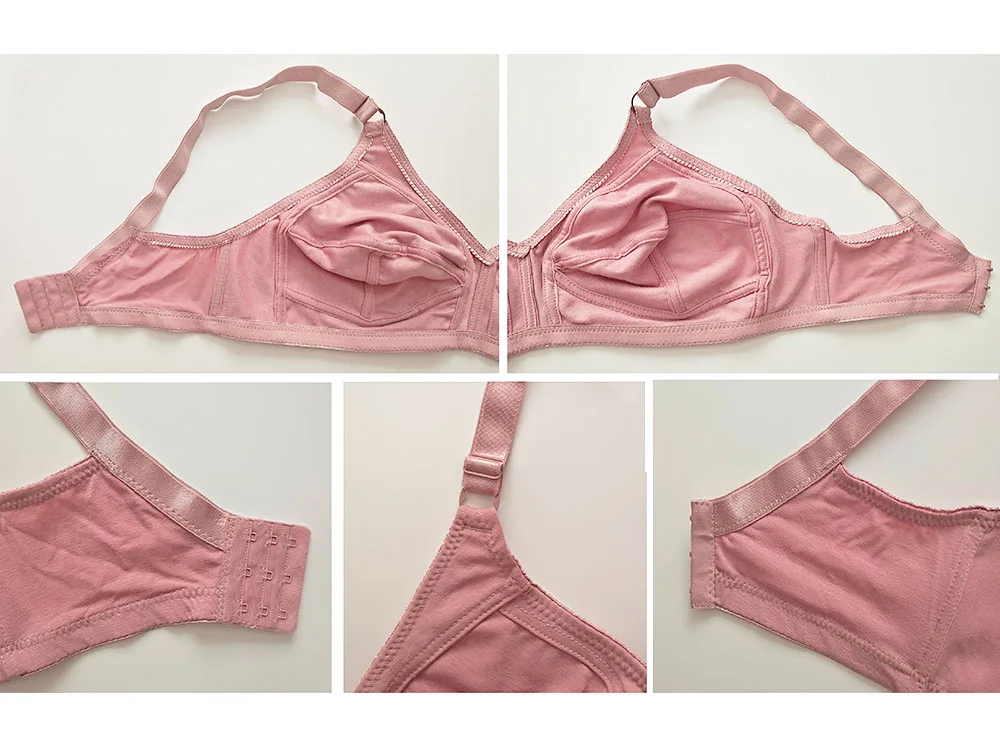 BingYanFuShi Wire-free Cotton Bra Sexy Lace Full Coverage Bras For Women Push Up Minimizer Soft Nopadded Size 36-50 CDEF Cup C02 5