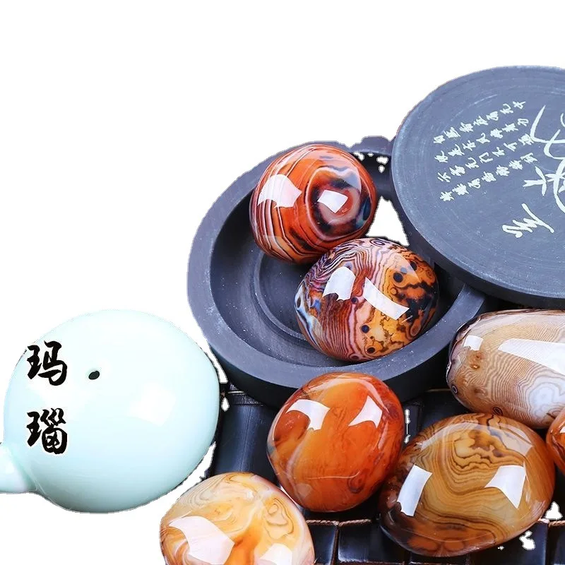 Random Natural Sardonyx Palm, Natural Polished Agate Palm Stone, Healing Crysta