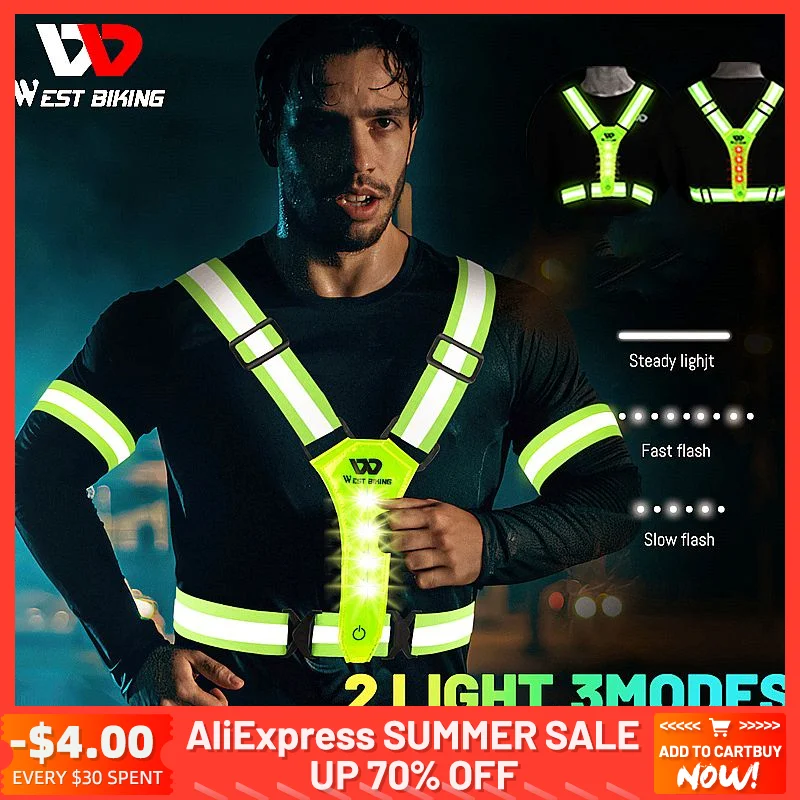Running Reflective Vest Lights Led Reflective Running Vest Led