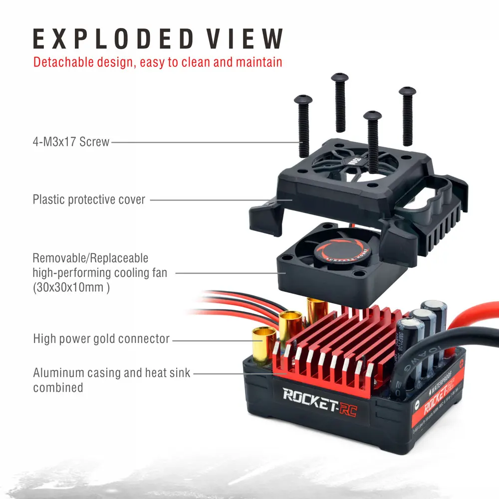 Rocket RC Supersonic V2 ESC 80A-150A Controlador de Velocidad Brushless para Coche RC