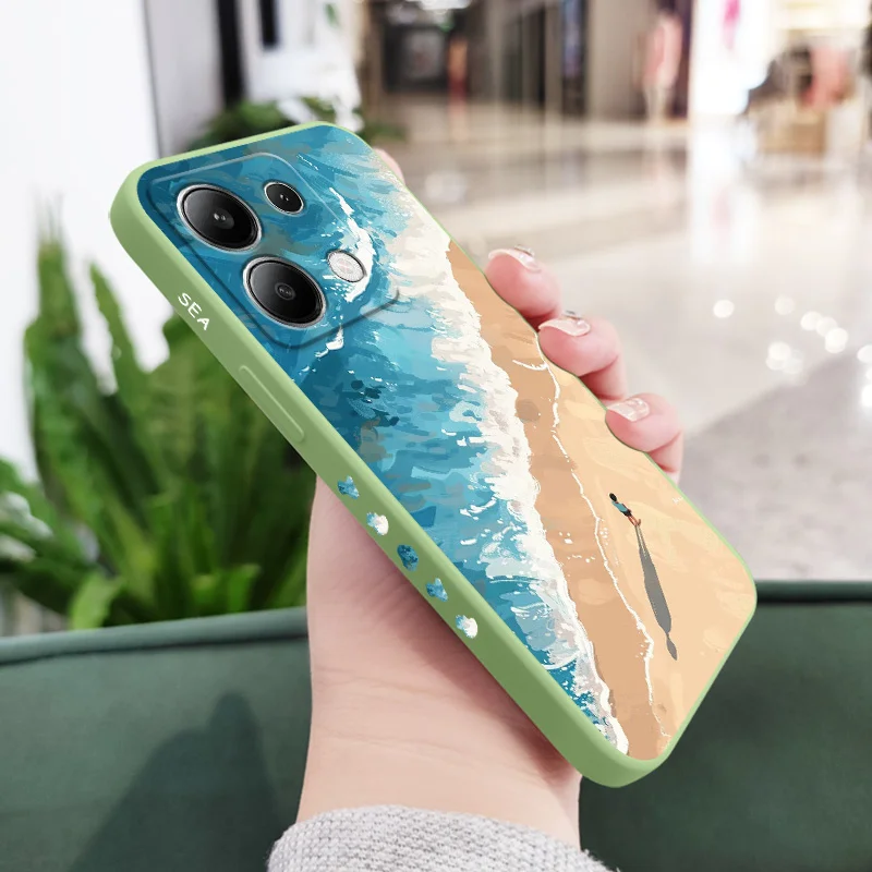 Beautiful Beach-Themed Liquid Silicone Phone Case