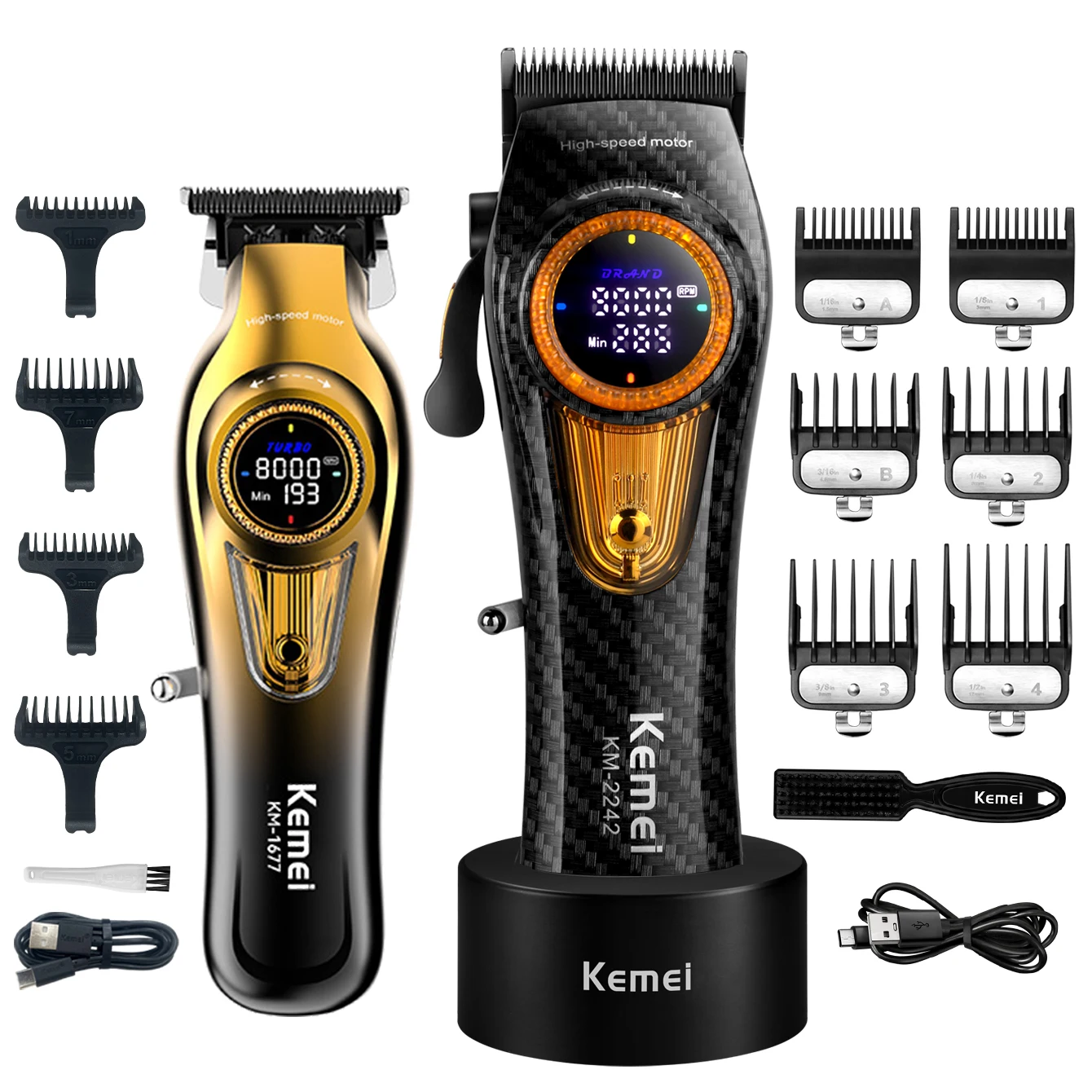 Kemei ماكينة قص الشعر الاحترافية 9000 دورة في الدق...