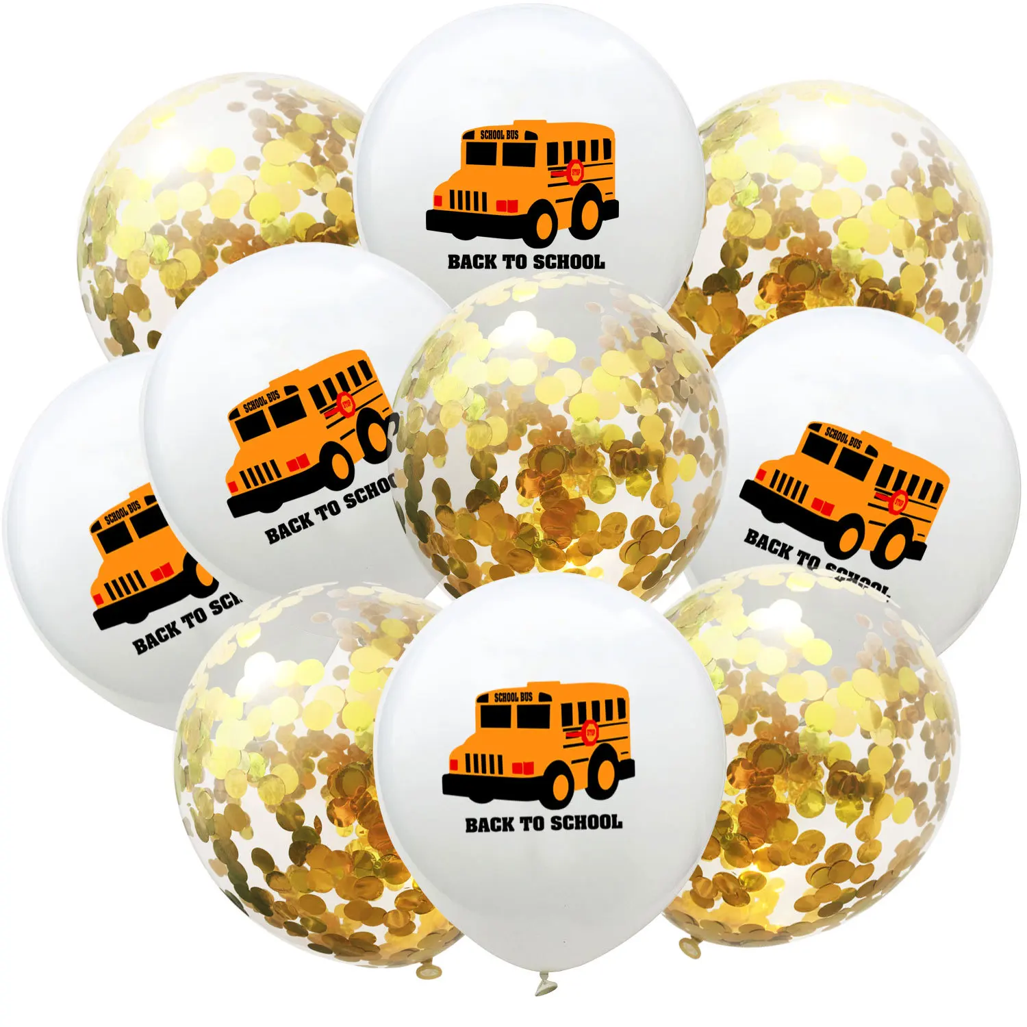 

school bus balloon set Back to school school bus balloons back to school party decoration balloons Golden latex balloon set