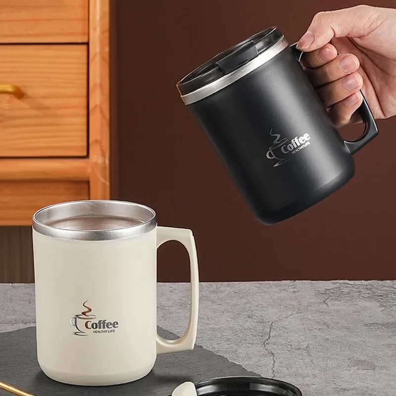 450Ml Stainless Steel Cup Tea Milk Coffee Cup 304 Double Wall Insulated Sealed Anti Scalding Drinking