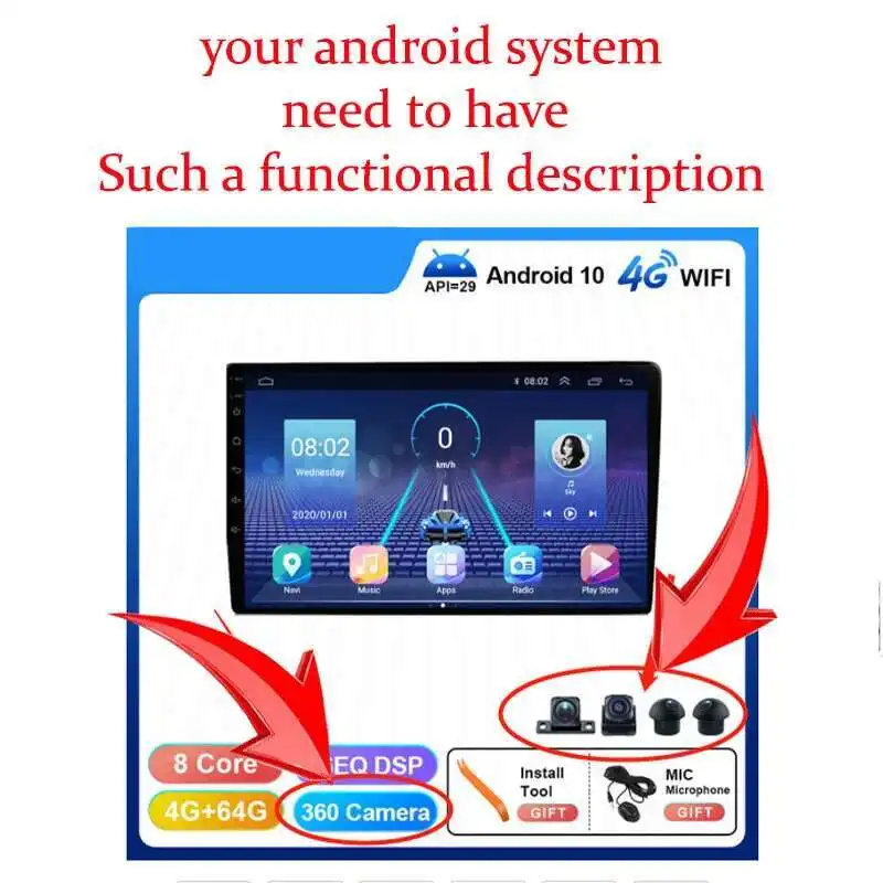 Car 360 Camera 1080p 3D WDR Surround View system 4 Channel DVR Recorder Car Surv
