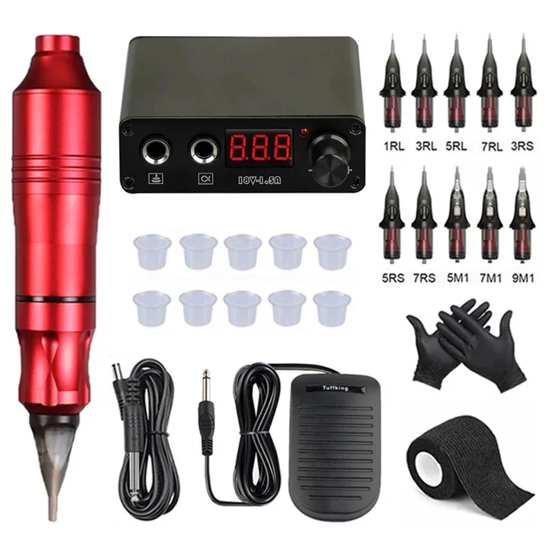

Complete Tattoo Machine Kit Professional Rotary Tattoo Machine Device Set Permanent Make-up Machine With Tattoo Cartridge Needle