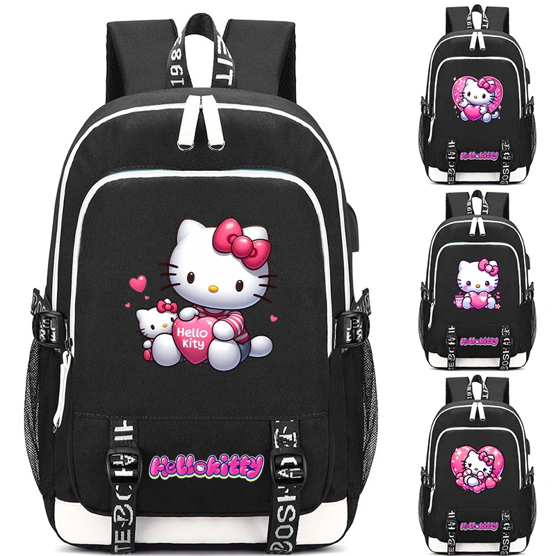 

Рюкзак Hello Kitty для подростков, школьный ранец для мальчиков и девочек, студенческий рюкзак для школы, Повседневная сумка для мужчин и женщин, дорожная Аниме Сумка