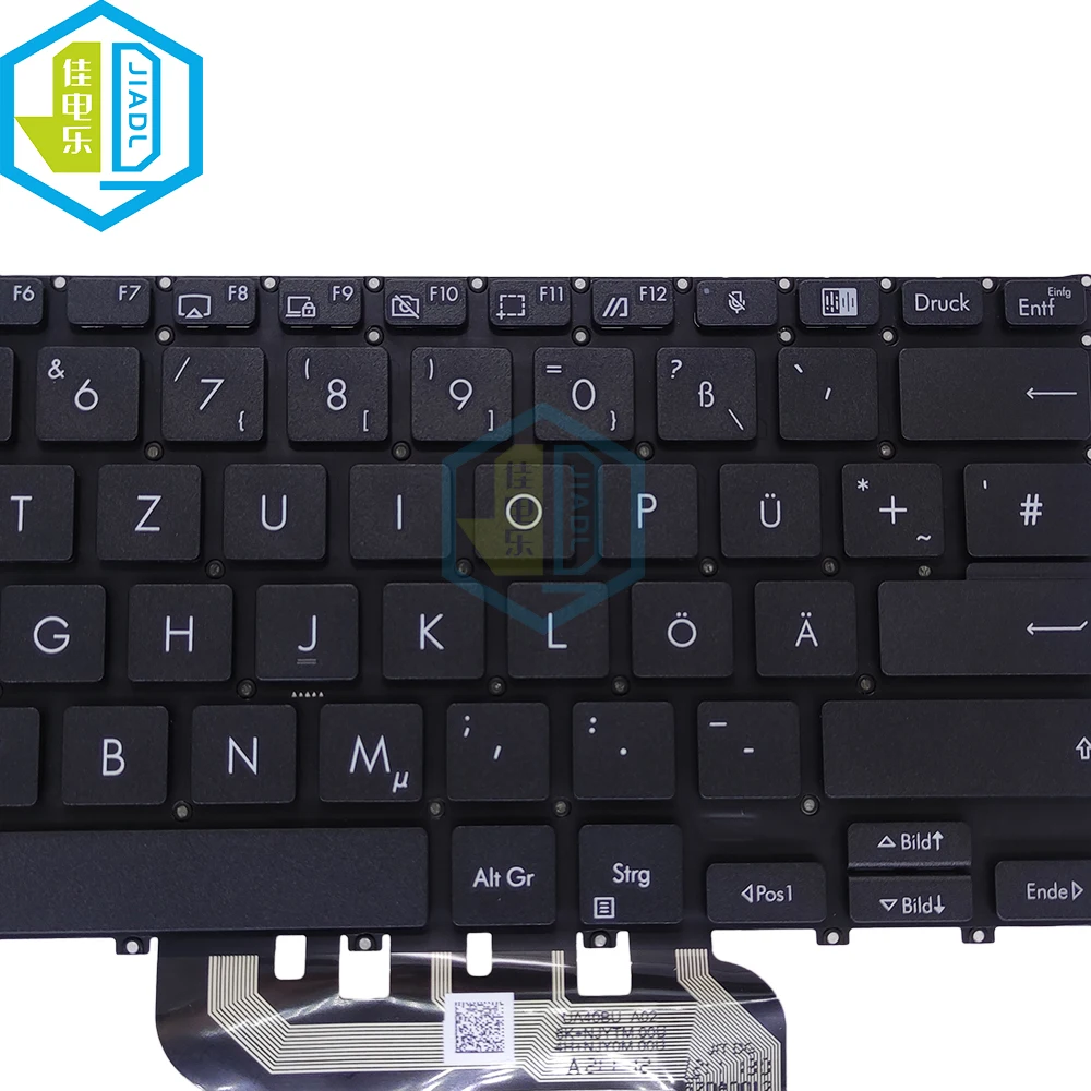 Notebook Alemanha Teclado Retroiluminado Keycaps Azuis Teclado Retroiluminado Qwertz Apto para Asus Experimtbook b3 B3402 B3402fea B3402f - Imagem 2