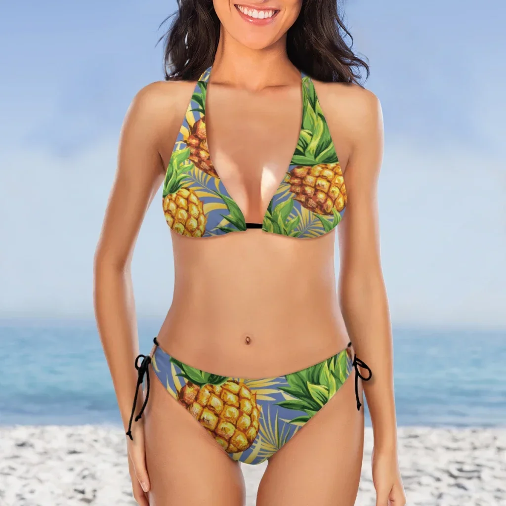 Bikini Set Swimwear Women Swimsuit Sexy Push Up Swimming Bathing Suit Pineapple