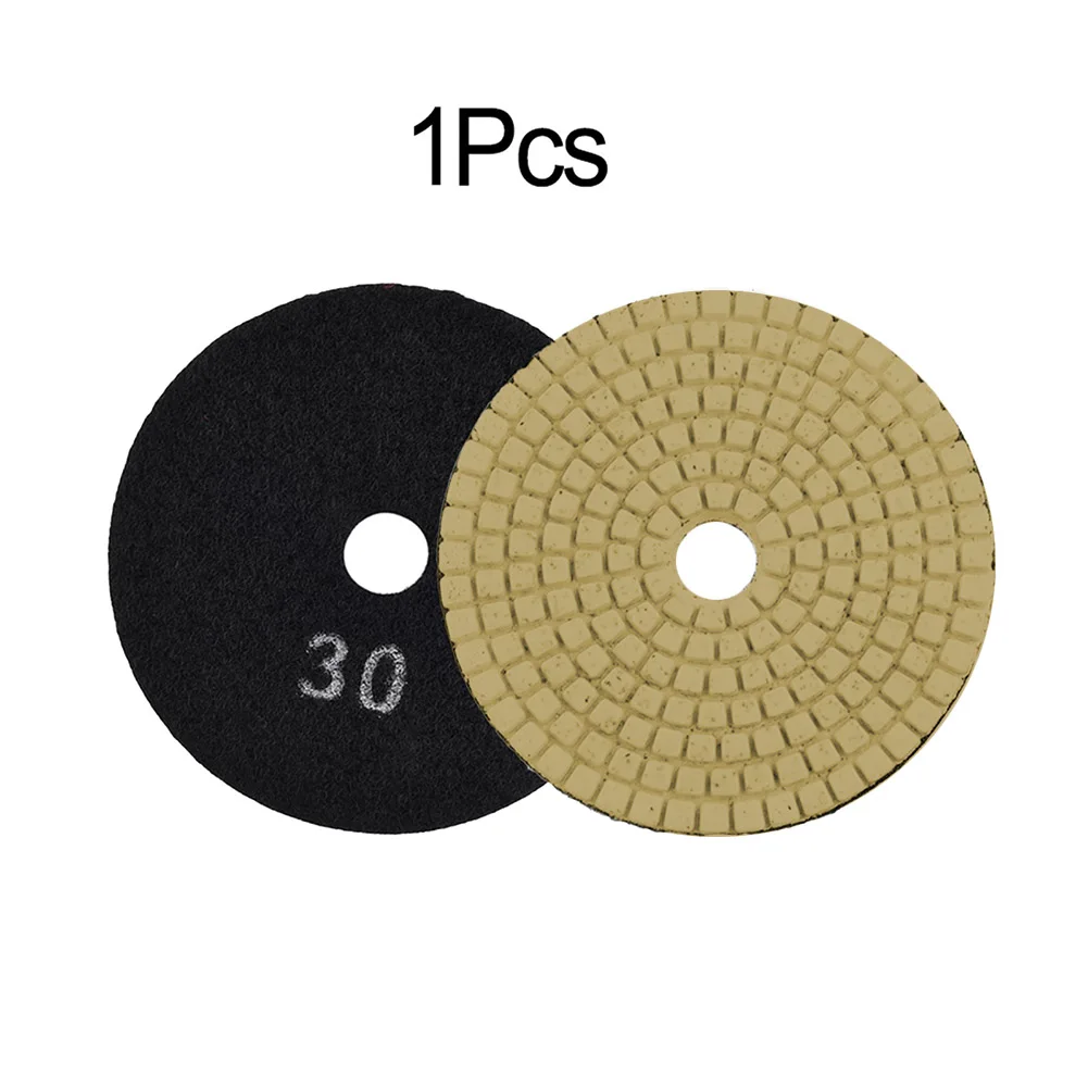 

1PC 4inch Wet / Dry Diamond Polishing Pads Hook And Loop Backed Flexible Grinding Discs For Granite Concrete Marble Polishing