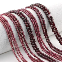 Natural Pyrope Garnet Faceted Round / Cube Beads 2mm,3mm,4mmfor Jewelry Making Bracelet Necklace Beads DIY Accessories Wholesale 1
