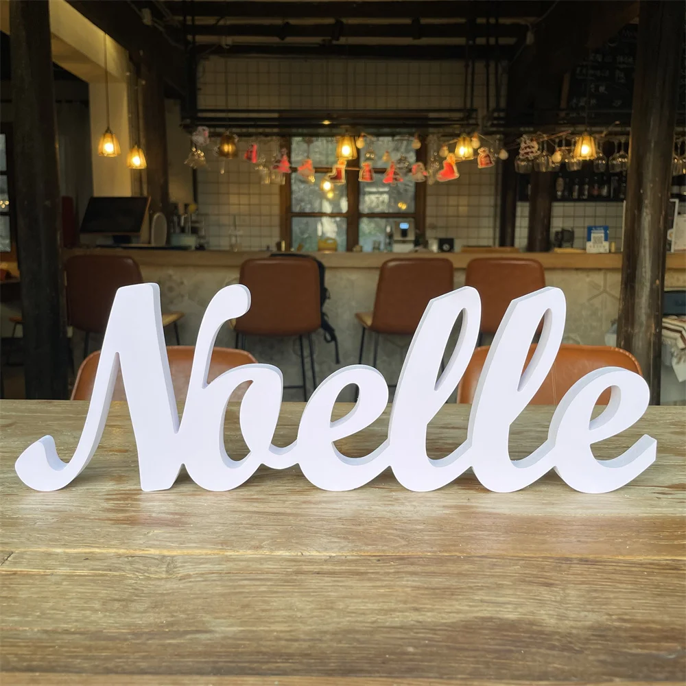 Succes wenkbrauw Somatische cel Custom Naam Borden Grote 3D Houten Pvc Woord Kinderkamer Gepersonaliseerde  Tafel Letters Bruiloft Doop Wanddecoratie - AliExpress