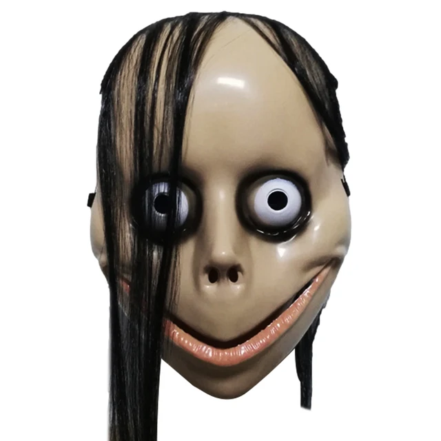 Momo Scary Face Cover Latex Head With Long Hair And Creepy Eyes Halloween Scary Party Supplies Cosplay Costumes - Party Masks AliExpress