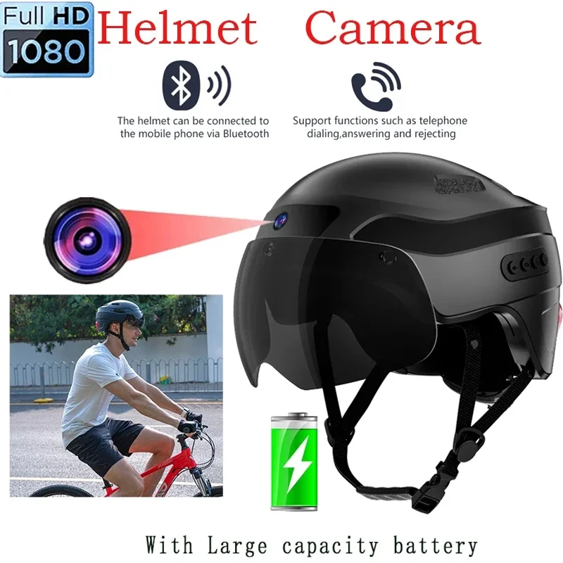 1080p Full HD Smart Helmet Camera Built-in Cam Scooter Bluetooth Calling Play High Quality Outdoor Sport for Motorcycle or Bike
