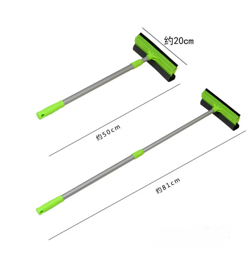 Window Cleaning Tool Cleaning Brush Long Handle Window Scraper Glass Cleaning Brush Soft Sponge Cleaner Bathroom Wiper Car Windows Washing Home Cleaning Tool