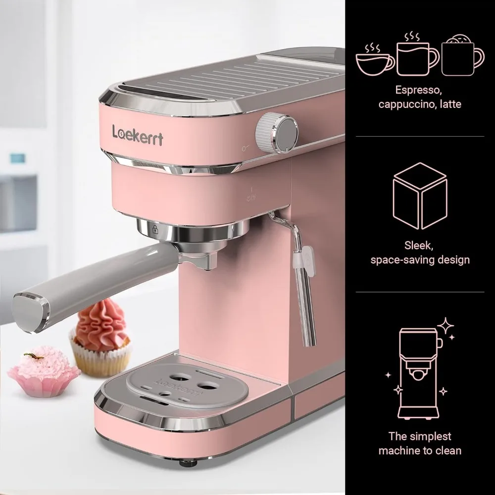 Professional Espresso Machine 20 Bar, Espresso Maker with Milk Frother Steam Wand, Stainless Steel Home Coffee Machines 5