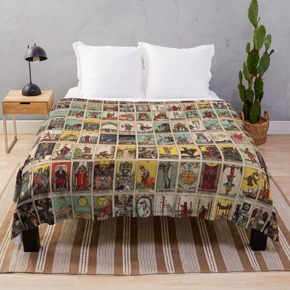 

The Full Tarot deck. Major and Minor Arcana Throw Blanket Flannel Fabric Blankets For Sofas Polar Blankets