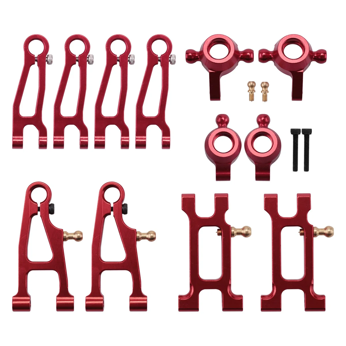 

12Pcs Metal Upgrade Parts Kit Hub Carrier Swing Arm for SG 1603 SG 1604 SG1603 SG1604 UDIRC 1601 1602 1/16 RC Car,Red