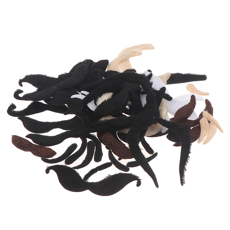Creative Funny Costume Mustache Pirate Party Halloween Cosplay Fake Mustach Beard Whisker Kid Adult Novelty Supplies 48pcs fake mustache