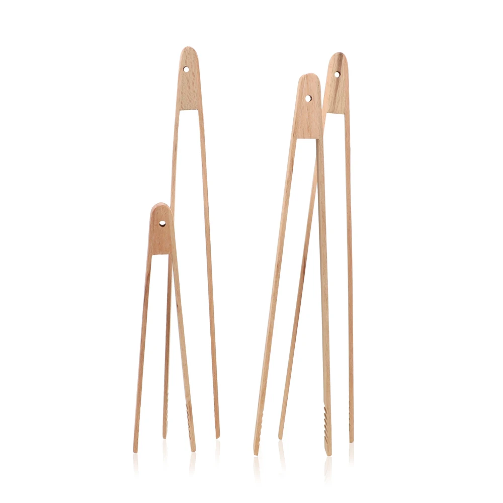 Cooking Baking Tools BBQ Grilling Tong Salad Bread Serving Tong Wooden Food Toast Tongs Dessert Sugar Ice Clip Kitchen Gadgets food tongs